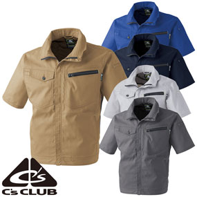 2907 C's CLUB ドビーストレッチT/C メッシュ半袖ブルゾン