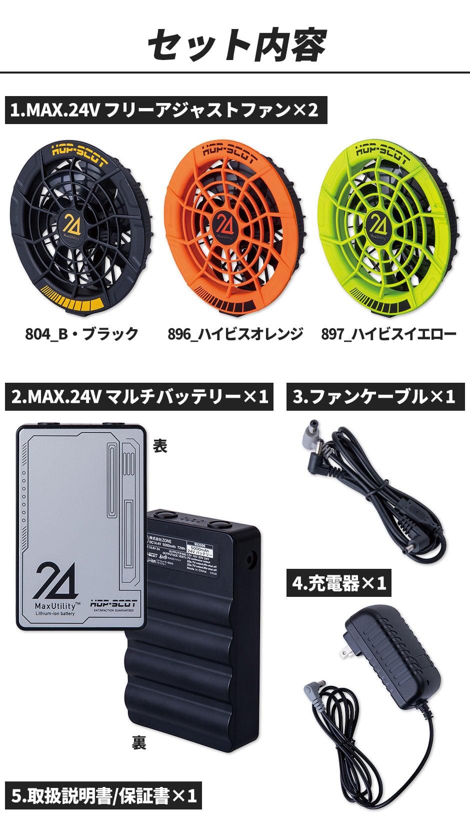 MAX.24V ファンバッテリーセット