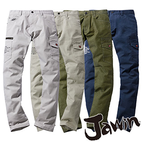 53302 Jawin ストレッチノータックカーゴパンツ