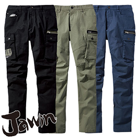 53502 Jawin ストレッチノータックカーゴパンツ