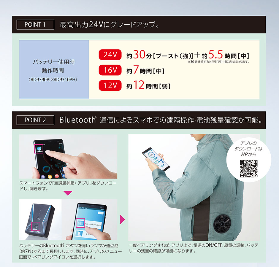 空調風神服 24Vバッテリーセット 2023年モデル