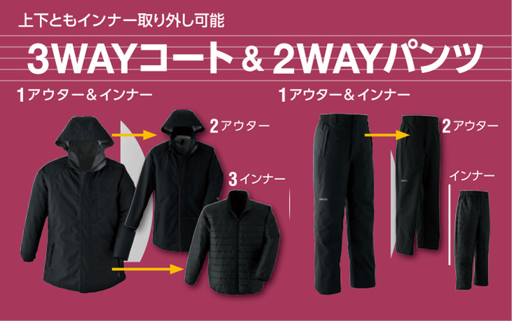 防寒コート Asahicho 旭蝶繊維 ゴアテックス 3WAY防水防寒コート 51023 作業着 防寒 作業服 ドカジャン メンズ レディース 上着  ブルゾン ジャケット ジャンパー 防寒着 防寒服 防寒作業服 防寒グッズ 防寒アイテム 冬用 アウトドア レジャー キャンプ まもる君 作業 ...