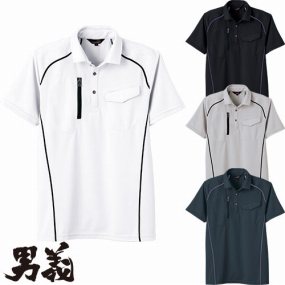 50587 男義 半袖ポロシャツ(胸ポケット付き)